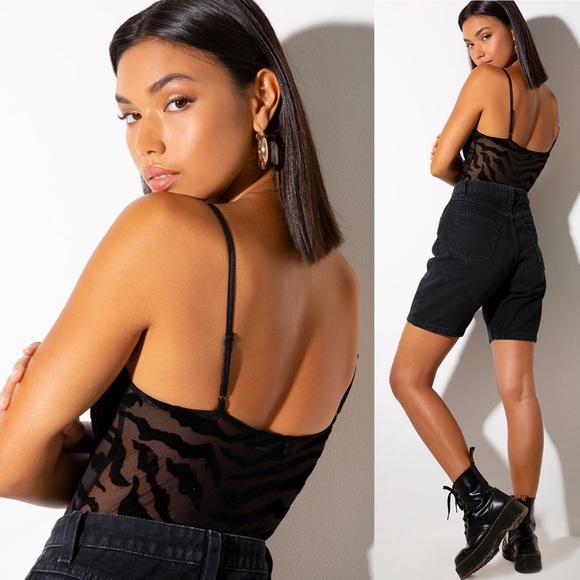 Yecal Bodice in Black Zebra Flock - Picture 2 of 5